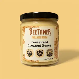BeeTamer's Beeserved – Raw Creamed Honey (Unflavored) 11oz, 100% Raw Honey
