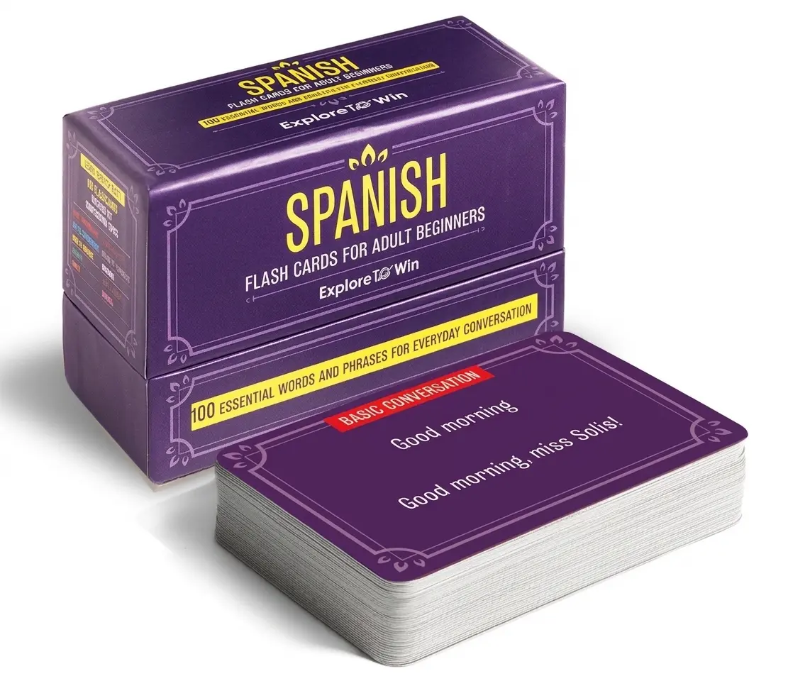 Spanish Flashcards for Adult Beginners: 100 Essential Words and Phrases for Everyday Conversation: Speak Spanish in 30 Days!