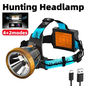2025 Most Powerful LED Headlamp 3000 Lumens High-Power Rechargeable Flashlight 6 Modes LED SOS Flashlight Rechargeable Multifunctional Portable Headlight for Outdoor Work Hunting Fishing and More