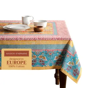 Maison d' Hermine Table Cloth 100% Cotton Tablecloth Reusable Decorative for Dining Kitchen Room Farmhouse Home Easter Decorations