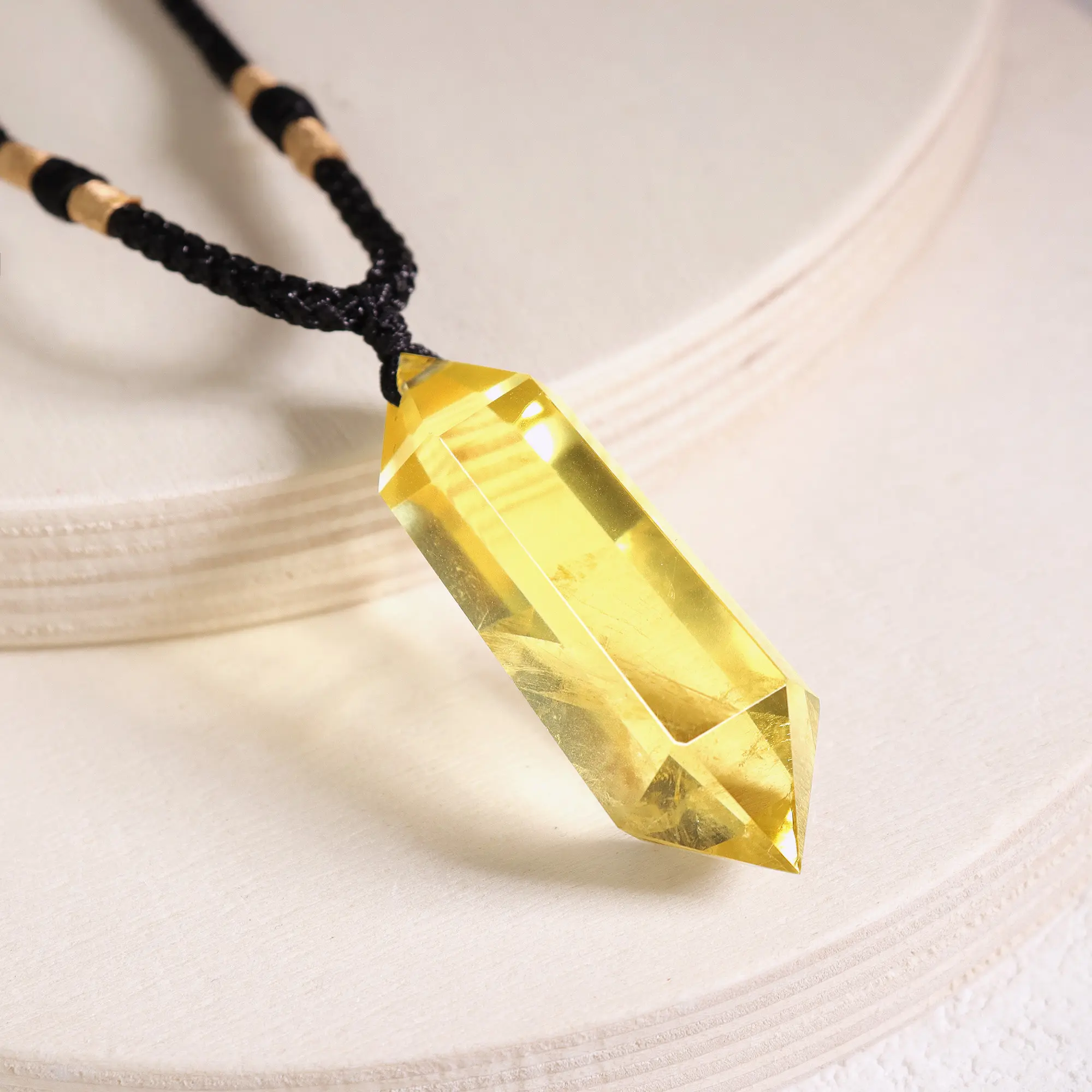 Natural Yellow Crystal Gemstone Citrine Pendant Healing \Women Men Necklace Gift