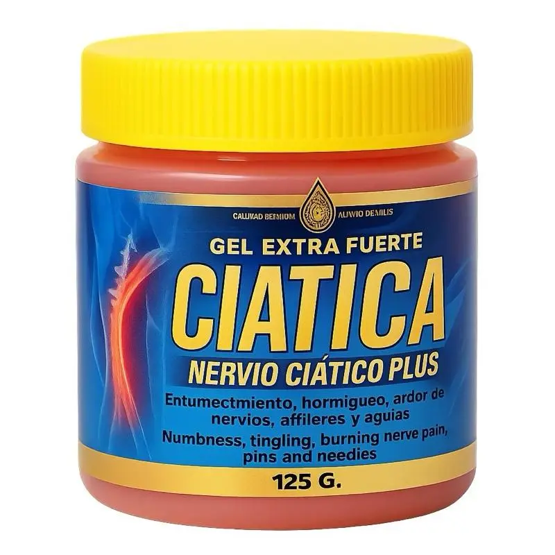 Sciatica Gel-Ointment Extra Fuerte Nervio Ciatico Plus (125g), Natural Mexico Body Care Natural Remedy, Herbal Cosmetic Blend for Muscle Relief, Intensive Soothing Hydrate & Skin Repair Moisturizer