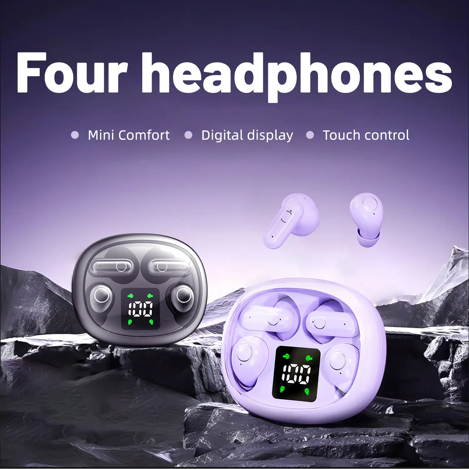 MSHUKCOE Invisible Wireless Earbuds - 0.1oz Lightweight Bluetooth Audio Headphones, Audibility Reduction Compatible 2-in-1 for Sleeping & Sports, Side Sleeper Noise Cancellation Earphones, Audibility Reduction Wireless Headphones, Bluetooth Audio Wireless