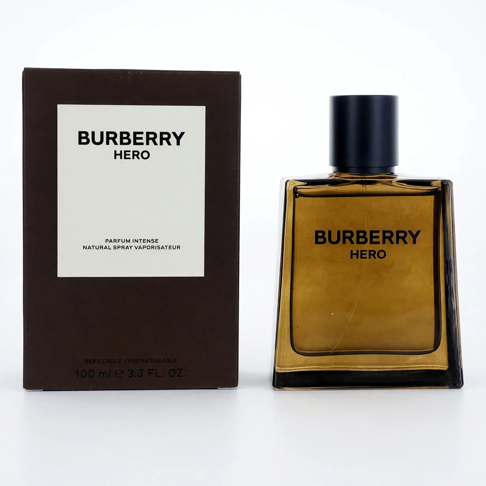 Burberry Hero by Burberry, 3.3 oz Parfum Intense Spray for Men  Cedarwood Scented, Woody, Perfume Spray Bottle Men's Fragrance, Cedarwood Base, Spray-On Men's Fragrance