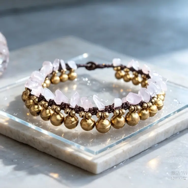 Women's Bohemian Golden Bell Ankle Bracelet - Crystal, Natural Stone, Brass Pendant, Adjustable Summer Beach Fashion Costume Jewelry Gift
