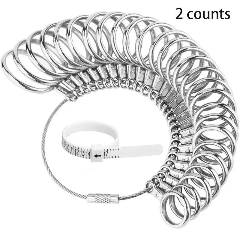 Ring Size Measuring Tool Kit, Ring Size Measuring Too & Ring Measuring Tape, Convenient and Compact Ring Size Measuring Tool for Home & Office Measurement