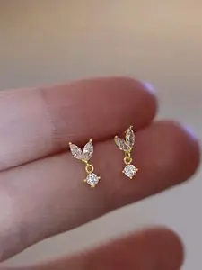 Minimalist Heart Shaped Artificial Zircon Sparkling Zirconia Cubic Zirconia Gemstone Decor Dangle Earrings, Elegant Jewelry for Women, Trendy All-match & Exquisite Jewelry for Birthday Gift Jewelry Gifts