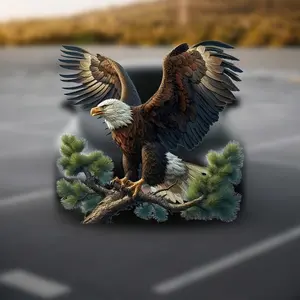1PC Dominant Eagle Spreads Wings Car Decal Easy Application, No Residue Left Suitable for Car Trunk Triangle Window, Motorcycle, Laptop Eagle Pine Tree Decorative Sticker Patriotic Theme DIY Accessory Decal For Cars