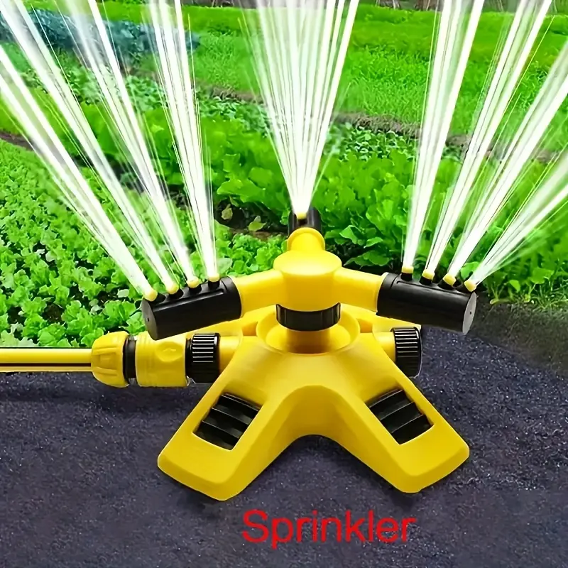 360-Degree Automatic Rotating Sprinkler Head - Durable Plastic, No Battery Needed, Ideal For Lawn & Garden Irrigation, Garden Watering Solution, Outdoor Water Sprinkler, Yard Sprinkler, Automatic Sprinkler System, Adjustable Watering System