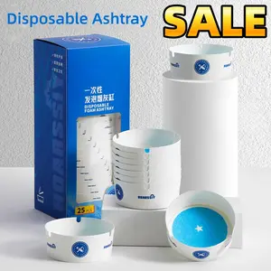 Disposable ashtray Outdoor non-smoking outdoor ashtray Portable indoor wind-proof ashtray - 25 pieces pack