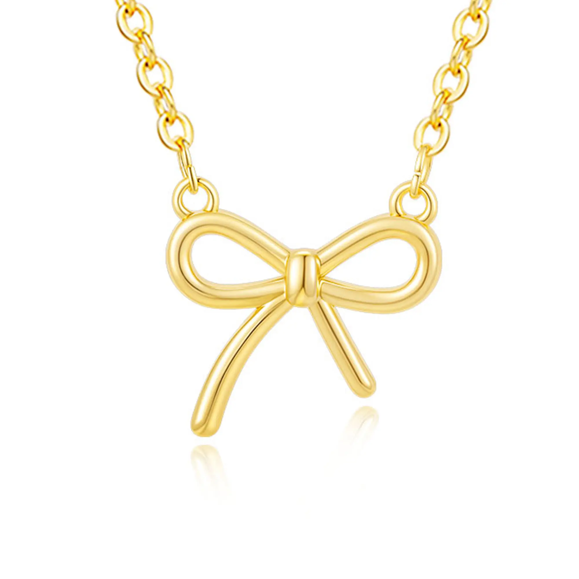 Gold Necklace for Women - Daily Bow Knot Necklaces,Minimalist Winter Jewelry for Everyday Wear