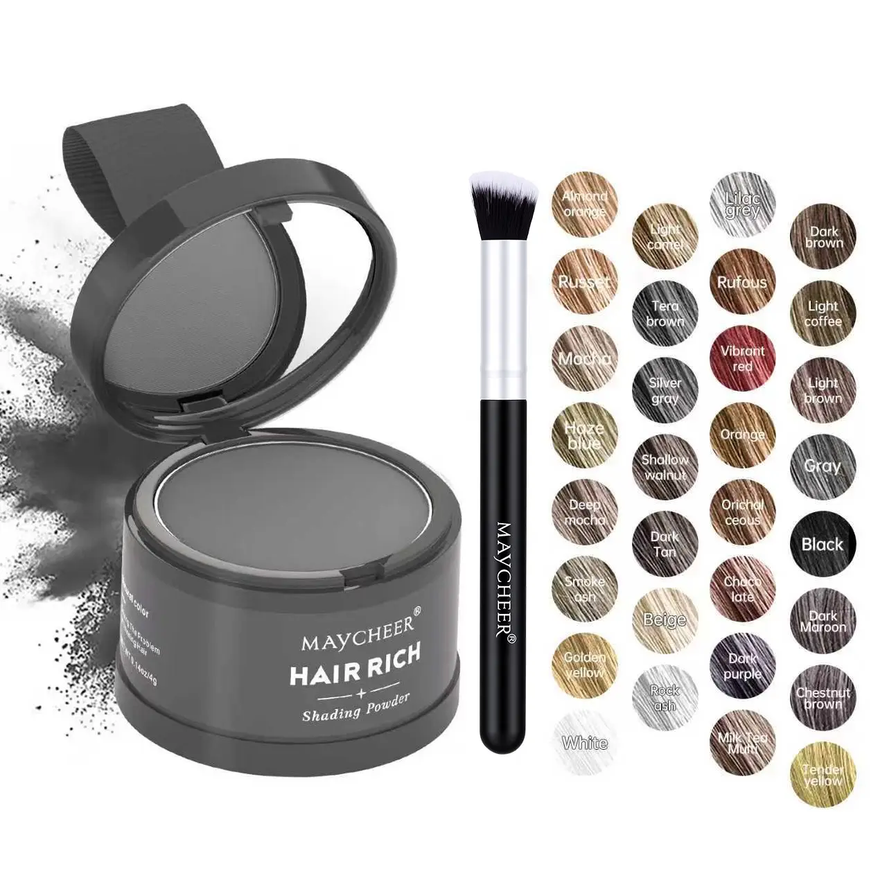 Hairline Shading Powder, 4g, Instant Root Concealer for Hair, Hair Root Touch Up, Hair Touch Up For Roots, 30+ Colors, Waterproof, Includes Brush, Blonde