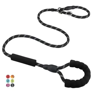 Slip Lead Dog Leash, Heavy Duty 1/2" x 6 FT Strong Rope Slip Leash for Large, Medium Dogs No Pulling Training Leash Highly Reflective Threads No Tangle Leash