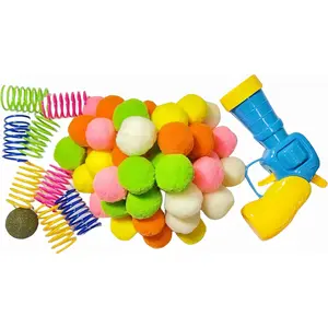 1Set Cat Toys Combination Set,Cat Plush Balls Toy,Cat Toy Gun Launcher,Cat Spring Toys,Catnip Ball,Cat Interactive Entertainment Toys,Cat Exercise Toys,Cat's Favorite Toy Office Stationery & Supplies