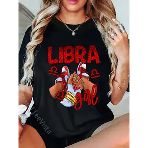 Unisex Libra Girl Birthday Women Sneakers Zodiac Sign Bday T-Shirt Casual Graphic Printed Vintage Tshirt