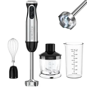 Bonsenkitchen Immersion Hand Blender, Stainless Steel, 20-Speed, Handheld Mixer for Soup, Smoothies, Purees, Emulsifies