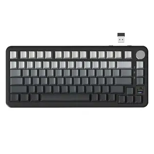 ATTACK SHARK X85 Pro Wireless Mechanical Gaming USB Rechargeable Keyboard with TFT Screen & Knob Hot-Swappable BT5.1/2.4Ghz/USB-C RGB Backlit Gasket Mount Gradient Side-Print PBT Keycaps for Win/PC/MAC