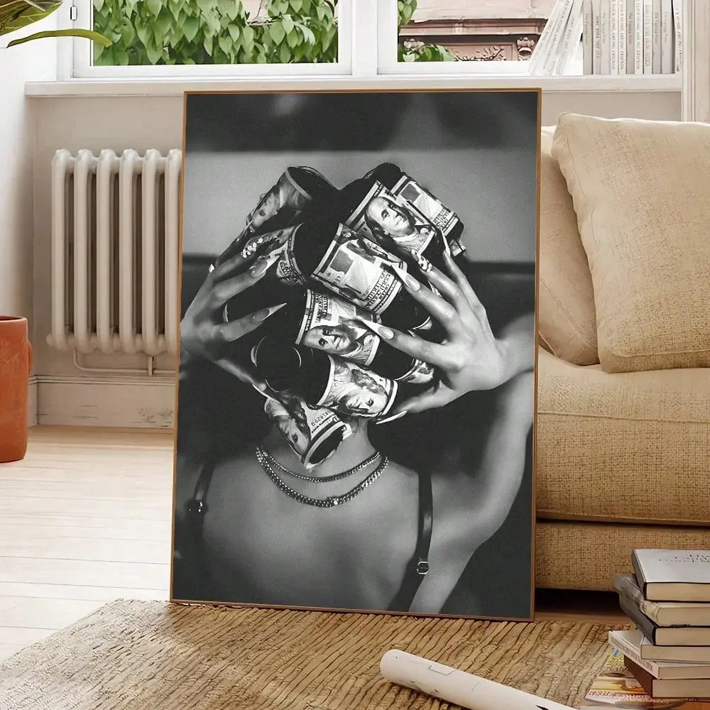 1 piece/set, Fashionable Unframed Wall Art Canvas Art Prints Poster Print Black and White Minimalist Art Trendy Artwork Perfect for Dorm Rooms Modern Home Decor Suitable for Living Rooms, Bedrooms Frameless, 2D Flat