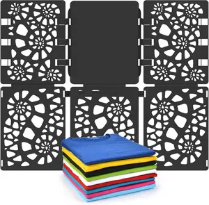 Shirt Folding Board – Durable Plastic T-Shirt Folder Organizer for Fast & Easy Clothes Folding, Laundry Tool for Adults & Kids (BLACK)