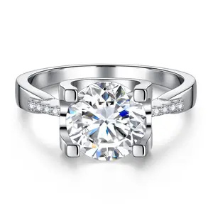 【#X41】(Vien)925 Sterling Silver Synthetic Moissanite Ring