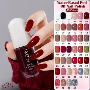 1 Bottle Water-Based Nail Polish, Liquid Polish, 40 Colors No-bake Quick-drying Long-Lasting Tearing and Peeling Nail Polish, Suitable for Salon Home Nail Art Design, Nail Care, Nail Art Supplies, Manicue DIY, Manicure
