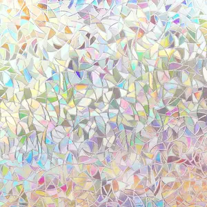 indow Privacy Film Static Clings Vinyl 3D Decals, Stickers Rainbow Film for Glass Door Heat Control Anti UV