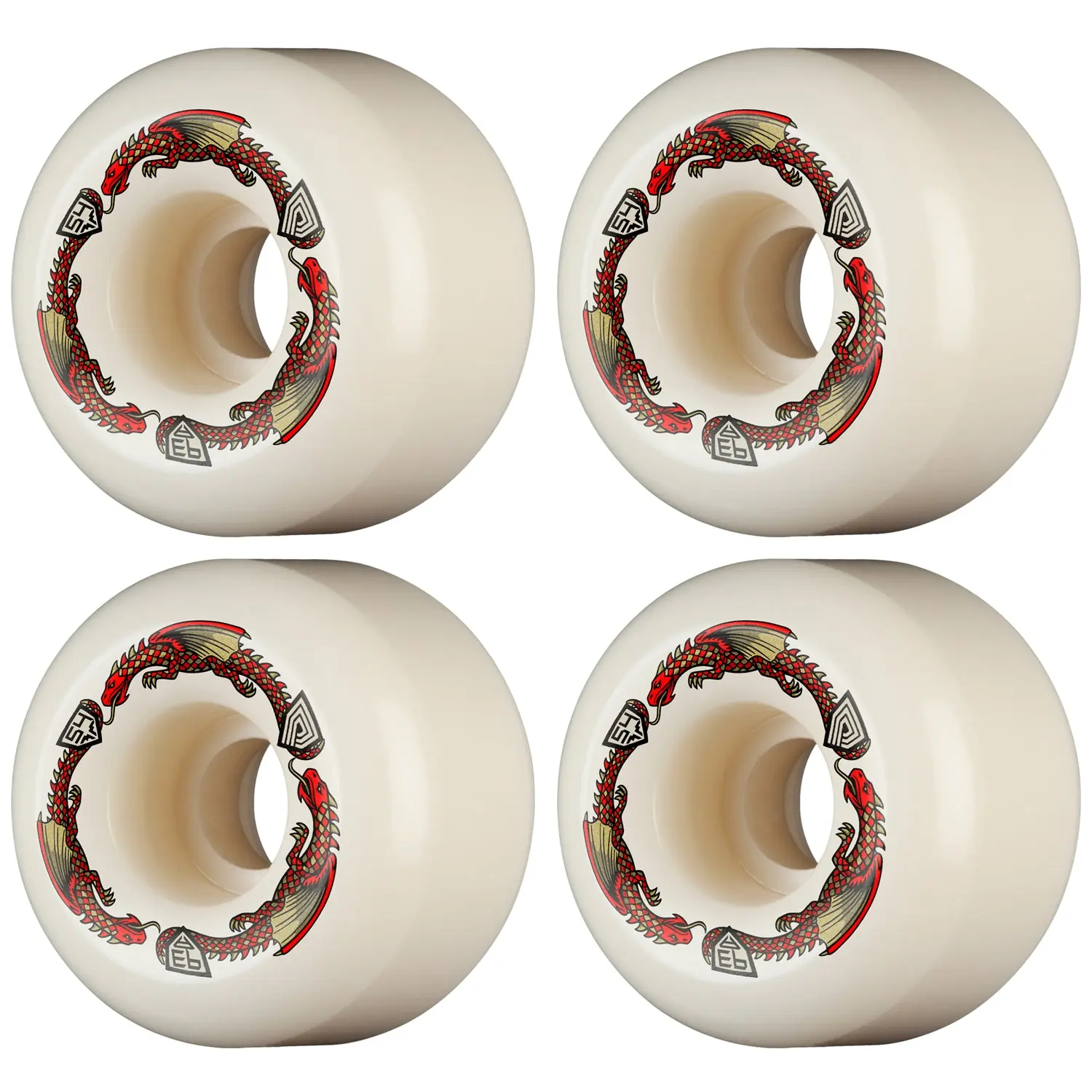 Powell Peralta Skateboard Wheels 54mm x 39mm Dragon Formula 93A A2 Shape Off White