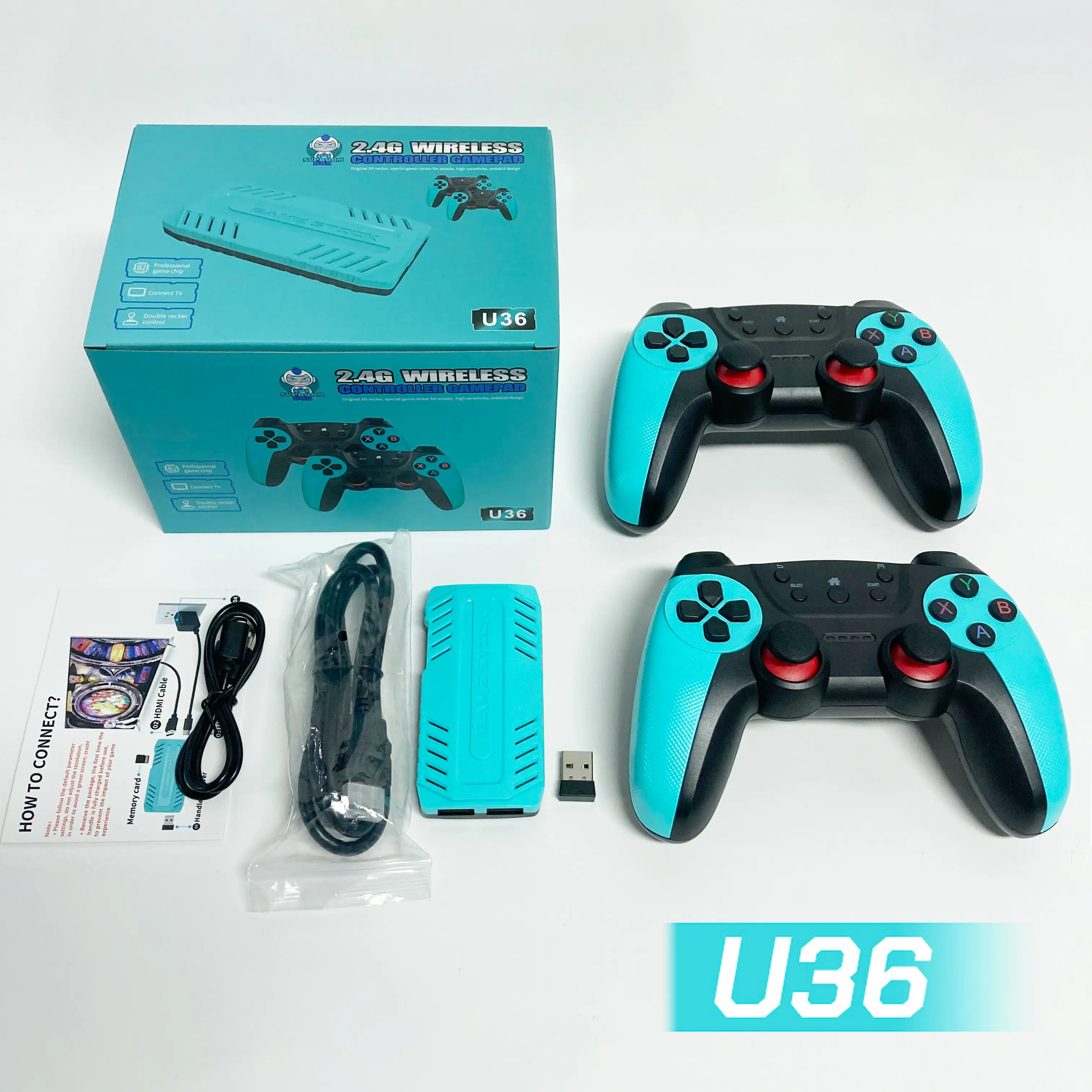 U36 Game stick Wireless  S905 Retro Gaming Console 128GB Pre-loaded with 50000+ Games X10 Supports 40+ Classic Emulators for PS1