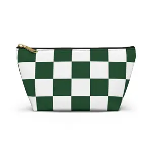Green White Checkerboard Accessory Pouch