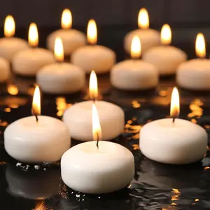 12 Pack Floating Candles, Decorative, Size 4.7cm X 2.7cm, Burn Duration 5-6 Hours, Fragrance-Free, Ideal for Various Events & Outdoors