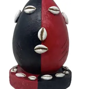 12”Elegua Head statue Red Balck Elegua Face Santeria Yoruba African God Decor Ornaments Religious Gift
