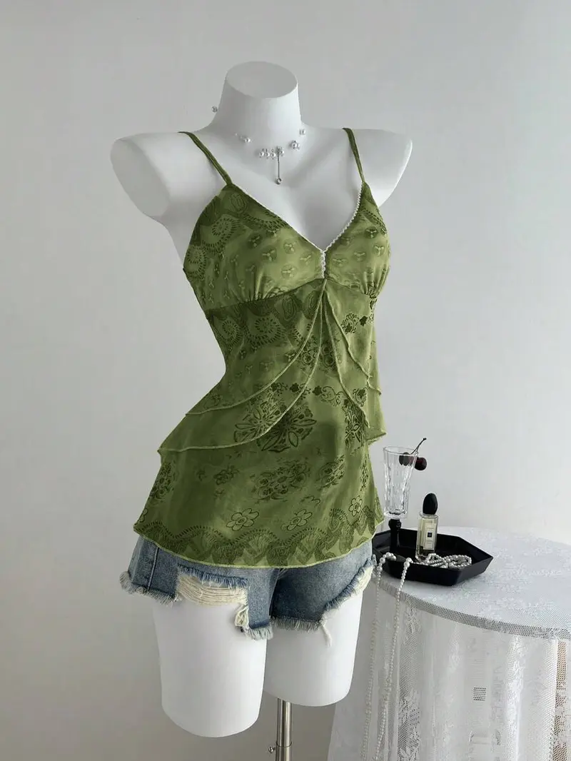 green camisole tops - TikTok Shop