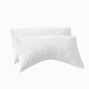 TIKTOK SHOP Sleep Adjustable Curved Contour Fill Pillow – Queen Size – for Side and Back Sleepers – Neck & Shoulder Comfort Support – Extra Fill Included (White)