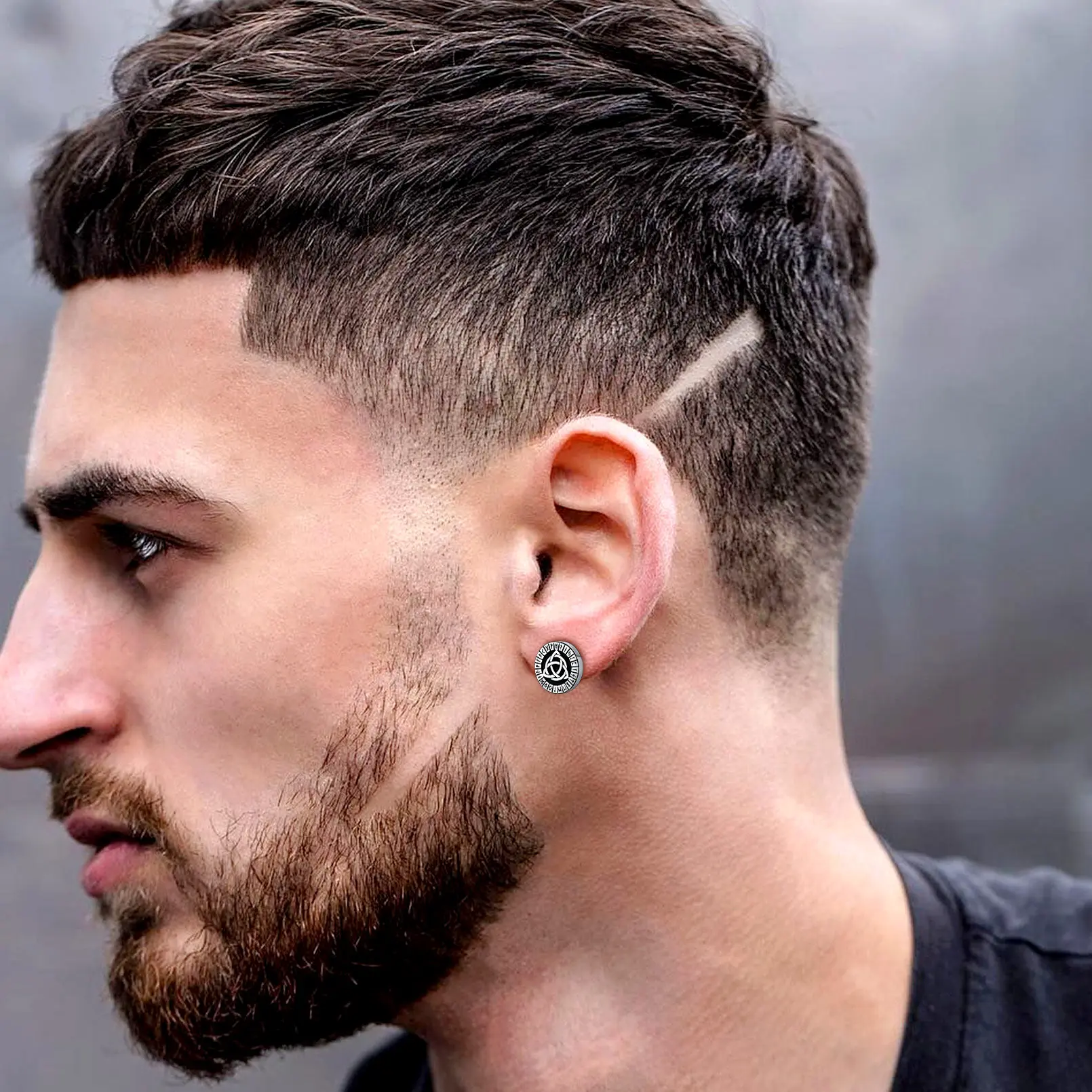 FaithHeart Statement Earrings, Stainless Steel Triquetra Celtic Knot Studs, Norse Viking Earrings Jewelry for Men Women, Hypoallergenic Earrings