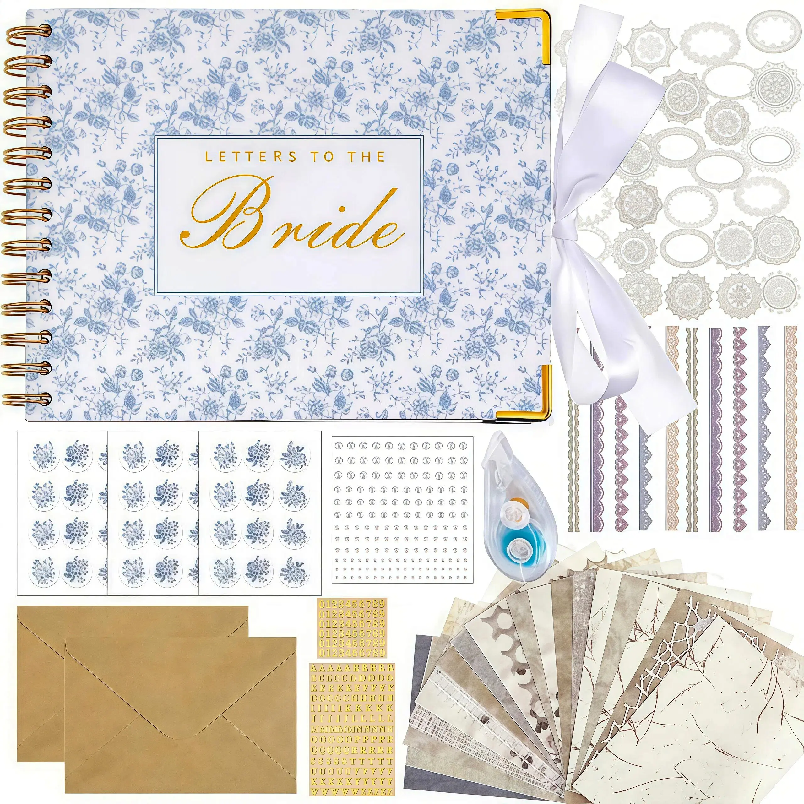 DIY Decor Keepsake Memory Book Set,Wedding Gift from Bridesmaids & Mom,Travel Scrapbook Album,Wedding Letters Scrapboo for Photo Journaling Anniversary Wedding Gifts Family Gifts