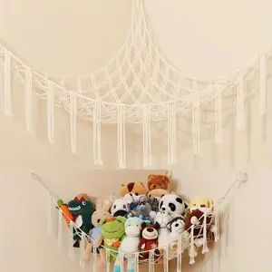 Plush Toy Storage Net | Extra-Large Corner Hanging Organizer for Stuffed Animals | Cute Hanging Storage & Decor for Plush Dolls  | Ideal for Kids' Rooms, Bedrooms, and Nurseries | Perfect Gift for Halloween, Christmas, and Easter
