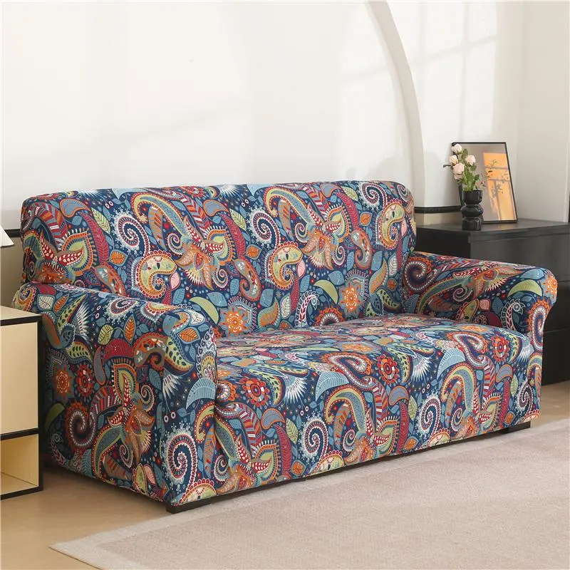 Bohemian Stretch Sofa Cover Set, Includes Pillowcase, High Elasticity Polyester, Non-Slip, All-Season Use, Sofa Slipcover