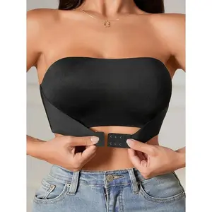 Women's Strapless Seamless Front Button Bra Wireless No Padding Smooth Fit Comfort Support Underwear For Daily Wear And Layering