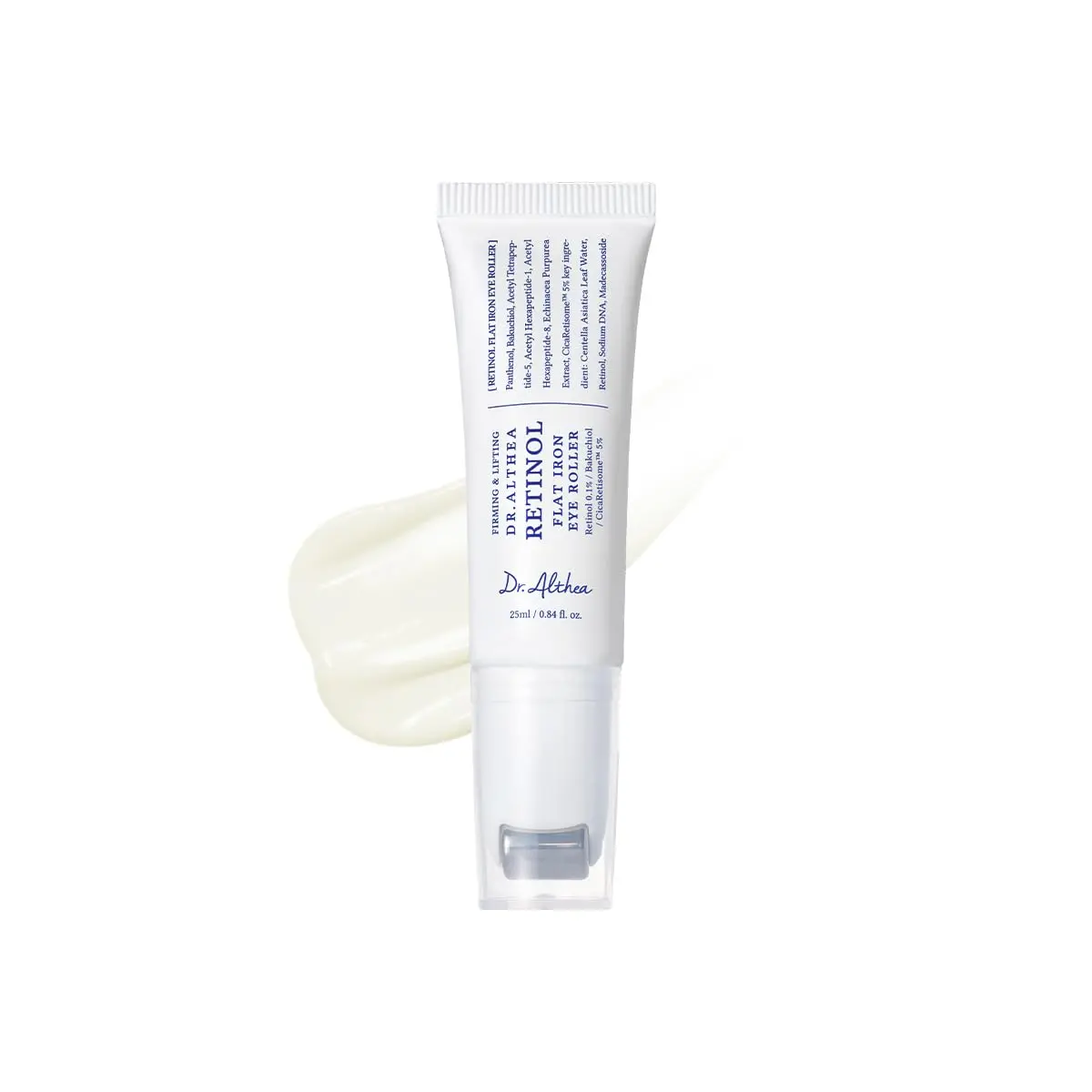 [Dr.Althea] Retinol Flat Iron Eye Roller 25ml - Retinol, Bakuchiol, Cica Retisome, Hyaluronic Acid, Firming, Face Lift Serum with Gua Sha Roller, Antiaging Care with Madecassoside & Centella & Hyaluronic Acid