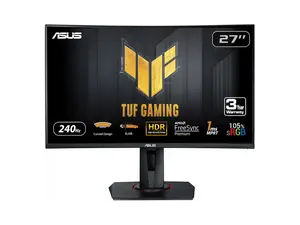 ASUS TUF Gaming 27 inch Full HD 240Hz AMD FreeSync Premium (Adaptive Sync) 1ms ELMB SYNC Built-in Speakers Curved Gaming Computer Monitor with Swivel & Tilt Stand VG27VQMY
