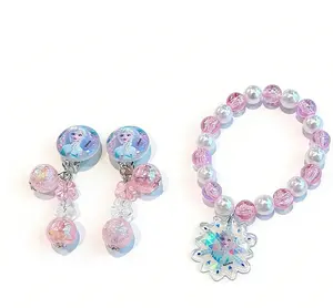 Disney Frozen Bracelet and Ear Clip Set - Iconic Characters & Designs for Fans - Perfect for Parties & Everyday Wear