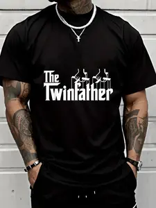 100% Cotton Dad Of Twins Proud Father of Twins Classic Overachiver T-Shirt