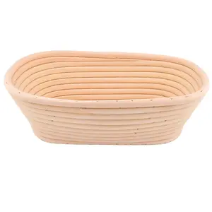 10" Oval Bread Basket for Homemade Sourdough Bread - Proofing Basket with linen liner