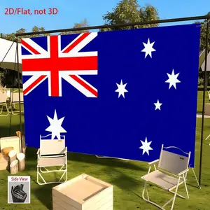 1pc 2D Flat ,  Australia Flag Fabric Banner - Heavy-Duty Australian National Flag Decoration with Union Jack & Southern Cross Stars, Flat 2D Hanging Party Decor for Home, Office, Bar, Cafe,