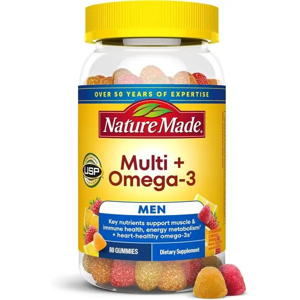 Nature Made Mens Multivitamin Gummies with Omega-3, 150 Count