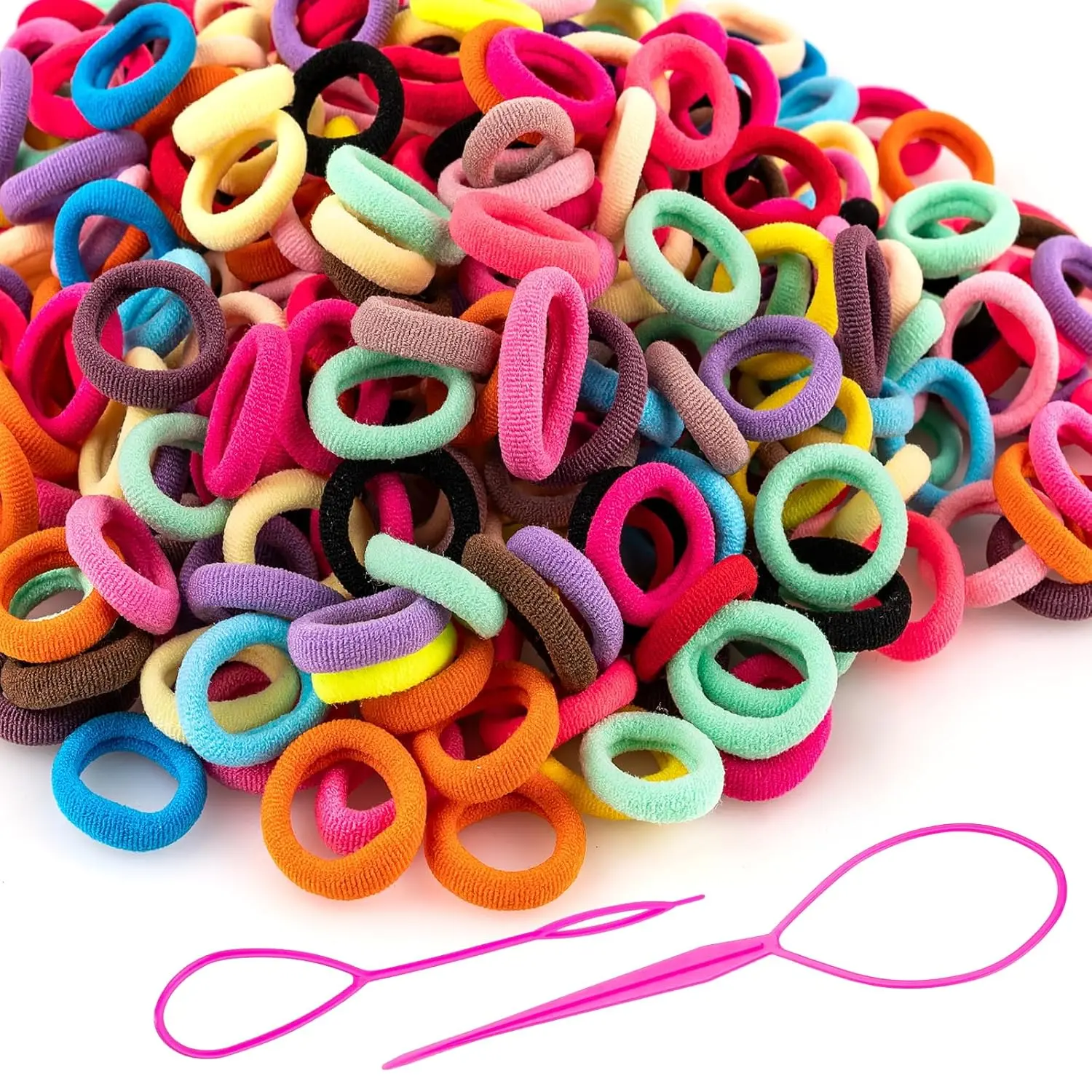 360Pcs Baby Hair Ties, Small No Damage Elastic Hair Bands for Toddlers, Little Girls and Kids, Soft Ponytail Holders, Baby Hair Accessories(20 Colors)