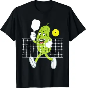 100% Cotton Pickle Playing Pickleball - Funny Pickleball Paddleball T-Shirt