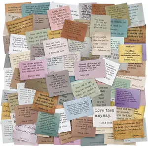 50 Pieces Retro Bible Verse Stickers, Non-Repeating Inspirational Christian Vintage Journaling Stickers Typewriter Font Quotes Bible Study Supplies for Water Bottle Laptop Scrapbooking Decals, Scrapbook Accessories, Adhesive Stickers, Crafts Cup Stickers