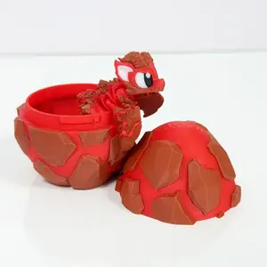 Cute Rock Dragon + Egg Model Plastic Figurine, Desktop Decoration Sculpture, Holiday Gift, 3D Printed, Not Plated with Precious Metal