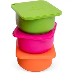 Babadoh Pizza Dough Proofing Silicone Containers with Lids | Pizza Making Accessories | The Perfect Pizza | Set of 3 | Multi Bright (1 Berry, 1 Orange, 1 Lime) | Original Size (make 12" Pizzas)